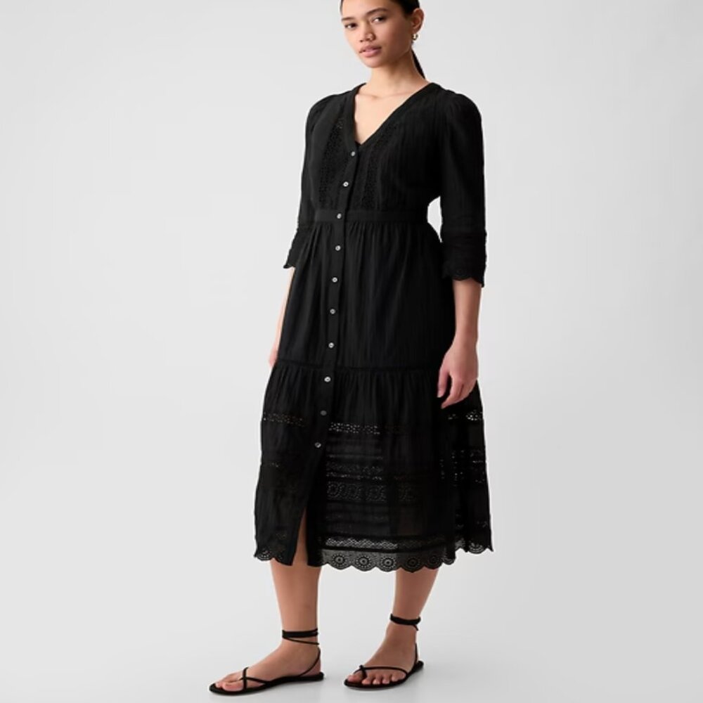 GAP - Black Lace Midi Dress (NWT), Size M